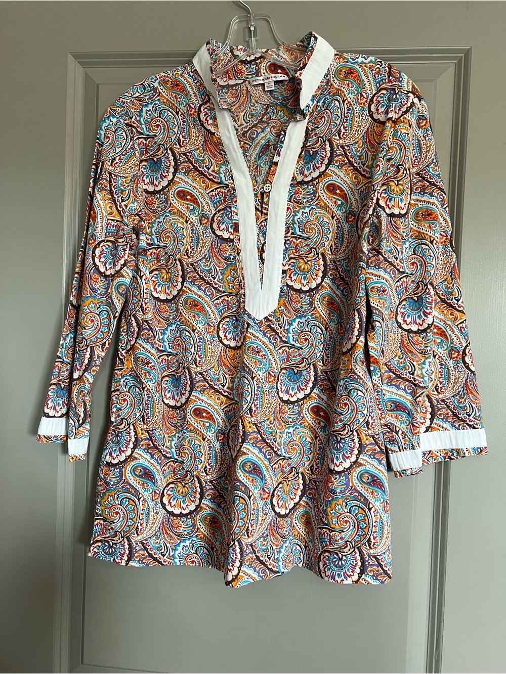 Peter Millar Paisley Tunic Top Paisley with White Trim Medium